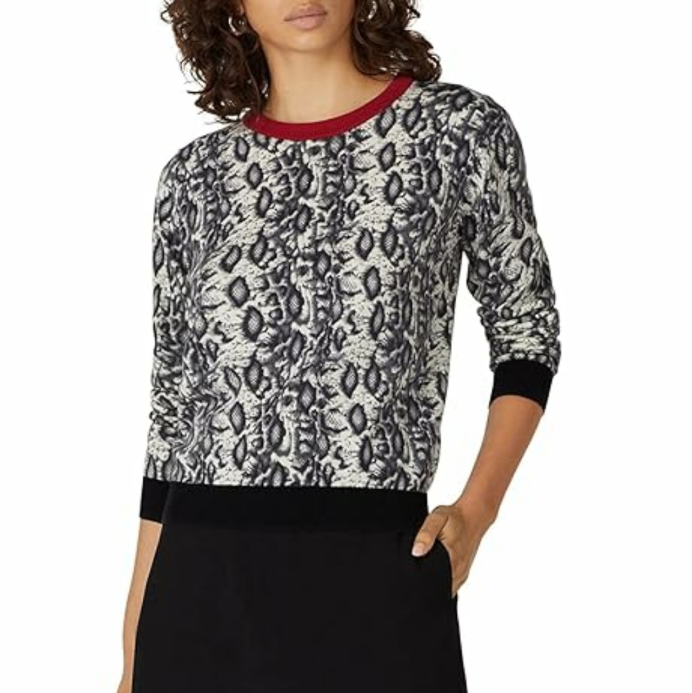 EUC Koché Collective Cotton-Wool Blend, Python Print Sweater, Women's size Small